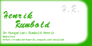 henrik rumbold business card